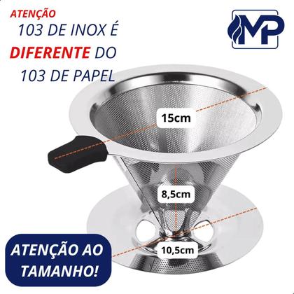 Imagem de Filtro Coador para Café Aço Inox Permanente Grande