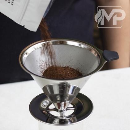 Imagem de Filtro Coador para Café Aço Inox Permanente Grande