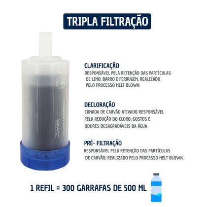 Imagem de Filtro Copo Abs Cromado Com Refil Universal Para Torneira Cozinha Gourmet