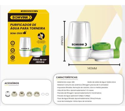 Imagem de Filtro De Água Para Torneira Com Vida Útil De Até 6 Meses