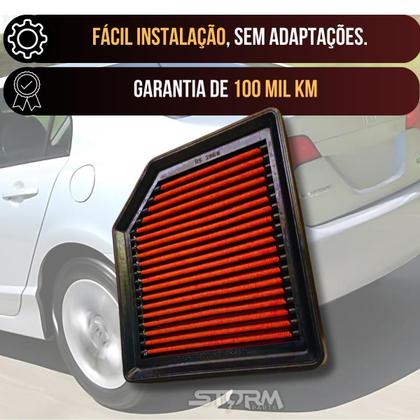Imagem de Filtro de Ar Esportivo Honda Civic motor 1.8 16v Ano 2007 a 2011 Lavável Reutilizável Lxs Lxl Se Exs Manual Automatico