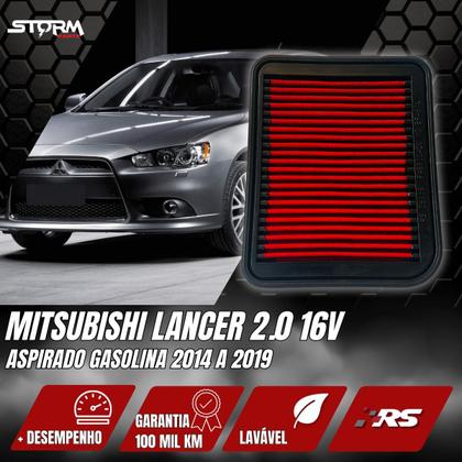 Imagem de Filtro de Ar Esportivo Mitsubishi Lancer Motor 2.0 16v Ano 2014 a 2019 Potencia Lavavel Reutilizável 2015 2016 2017 2018