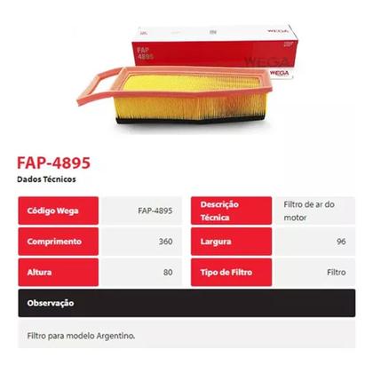 Imagem de Filtro De Ar Original Wega Peugeot 208 1.6 2021 A 2024
