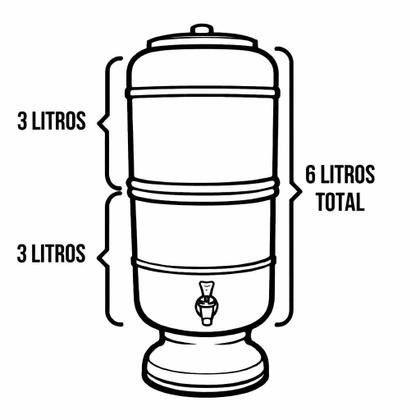 Imagem de Filtro de barro original são bento (3+3) 6l vela boia torneira