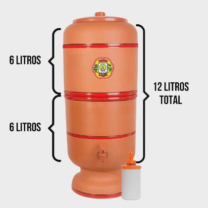 Imagem de Filtro De Barro São Pedro 6 Litros Com 1 Vela