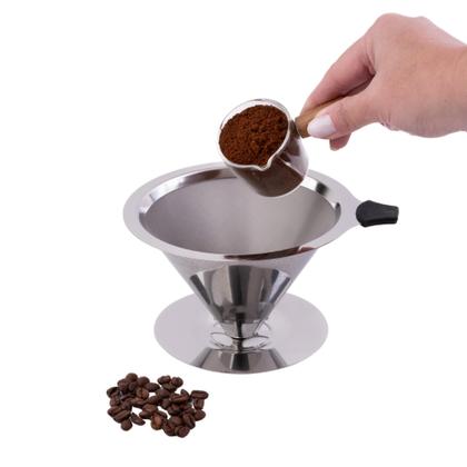 Imagem de Filtro De Café Coador Inox 104 Extra Grande Reutilizável Pó Chá Filtro Passador Reutilizável