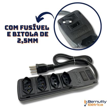 Imagem de Filtro De Linha 20 Amperes 4 Tomadas Bivolt 4400w 20a