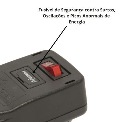 Imagem de Filtro de Linha 3 Tomadas NBR e Fusível de segurança - Plug In sem cabo