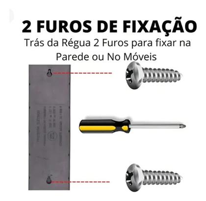 Imagem de Filtro De Linha 4 Tomadas Diagonais Em Abs 127/220 Cor Preto 127v/220v