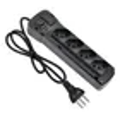 Imagem de Filtro De Linha 4 Tomadas Diagonais Em Abs 127/220 Cor Preto 127v/220v