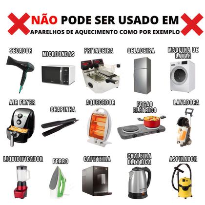 Imagem de Filtro de Linha 4 Tomadas Régua de Tomada com Fusível Extensão Elétrica Bivolt Tripolar