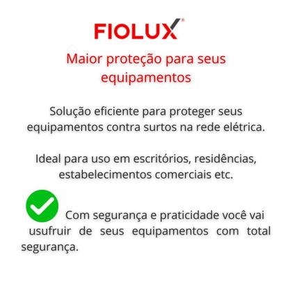 Imagem de Filtro de linha 6 tomadas Extensão elétrica com proteção Fiolux