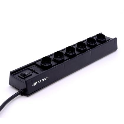 Imagem de Filtro de Linha C3 Tech com 6 Tomadas, Bivolt, Preto - FL-61BK
