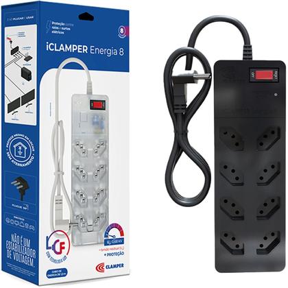 Imagem de Filtro de Linha com Proteção DPS 3P Energia 8 Clamper Preto