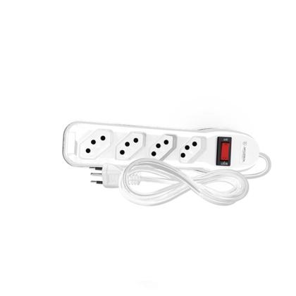 Imagem de Filtro de Linha Megatron Circuit Breaker 4 Tomadas Bivolt Branco