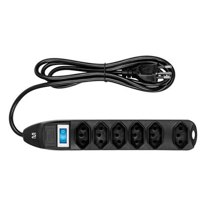 Imagem de Filtro De Linha Multi 6 Tomadas 1M Preto Linear - WI221