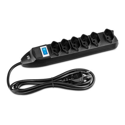 Imagem de Filtro De Linha Multi 6 Tomadas 1M Preto Linear - WI221