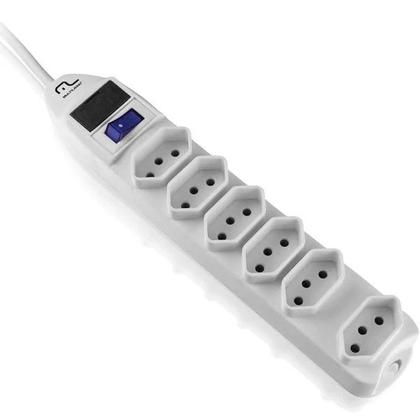 Imagem de Filtro de Linha Multilaser WI222 6 Tomadas Linear Branco