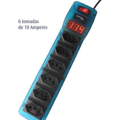Imagem de Filtro de Linha Profissional 6T NBR Voltímetro Digital 10A