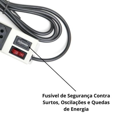 Imagem de Filtro de Linha Profissional em Ferro 4 Tomadas Fusível de Segurança