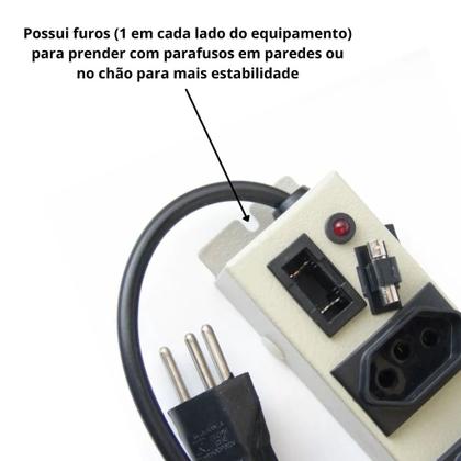 Imagem de Filtro de Linha Profissional em Ferro 4 Tomadas Fusível de Segurança