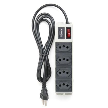 Imagem de Filtro de Linha Profissional em Ferro 4 Tomadas Fusível de Segurança