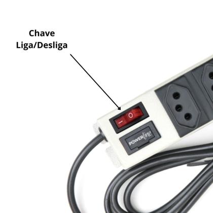 Imagem de Filtro de Linha Profissional em Ferro 4 Tomadas Fusível de Segurança