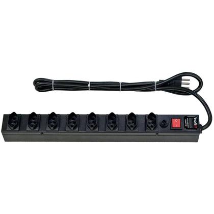 Imagem de Filtro de Linha + Protetor Eletrônico 20A 8 Tomadas Bivolt Metálico com Disjuntor Rearmável Cabo 1,5 metro TS Shara 562