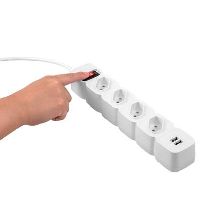 Imagem de Filtro de Linha, Protetor Eletrônico Intelbras 4 Tomadas, 2 USB, EPE 204 USB BR - Branco