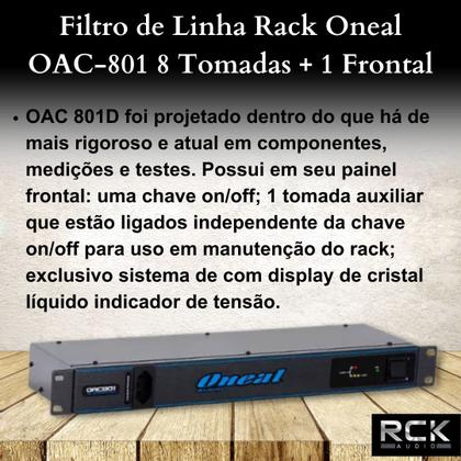 Imagem de Filtro de Linha Rack Oneal OAC-801 8 Tomadas + 1 Frontal