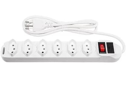 Imagem de Filtro De Linha Régua Extensão Com 6 Tomadas 2P+T Com Cabo 1.5 Mts Bivolt