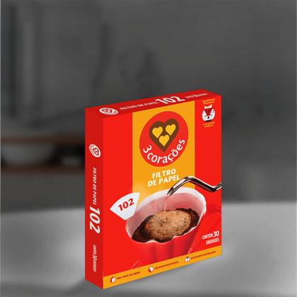 Imagem de Filtro de Papel Três Corações 102 Kit 3 Cx com 30 Unidades