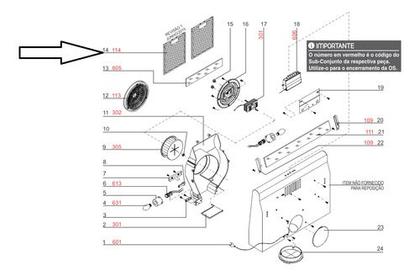 Imagem de Filtro Depurador Exaustor Electrolux De60b De60x A07685601