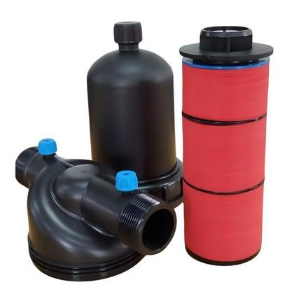 Imagem de Filtro em T 1.1/2 Pol. 20 M³ L/H para Gotejamento e Irrigação Agrícola