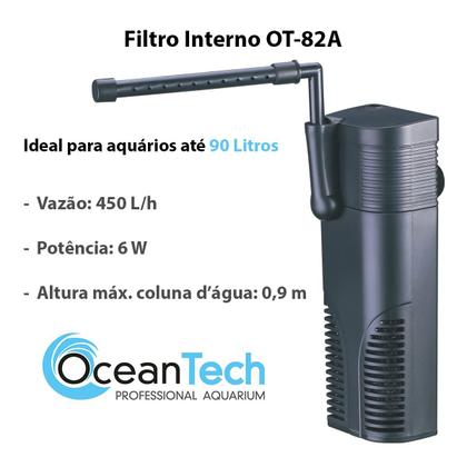 Imagem de Filtro Interno Ocean Tech OT-82A 450L/h Aquário até 90 L