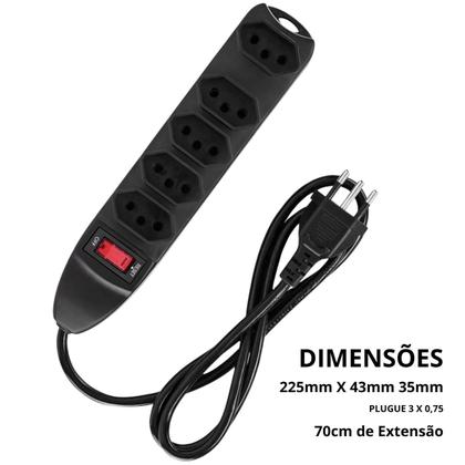Imagem de Filtro Linha 5 Tomadas Extensão Régua Elétricas