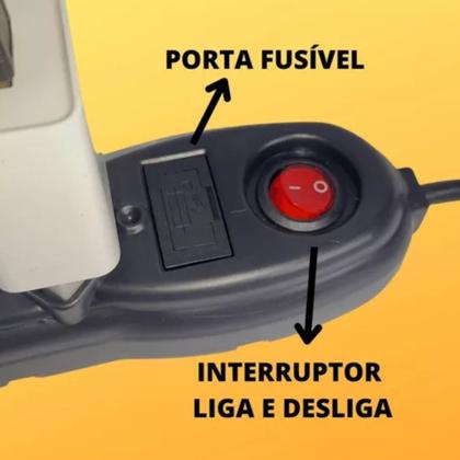 Imagem de Filtro Linha Megatron 06 Tomadas Bivolt Preto