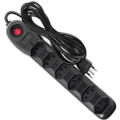 Imagem de Filtro Linha Megatron 06 Tomadas Bivolt Preto