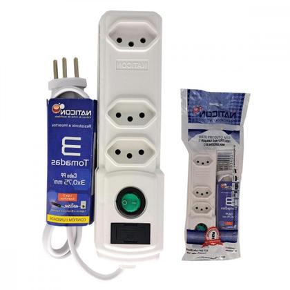 Imagem de Filtro Linha Naticon 3 Tomadas 2P+T Branco