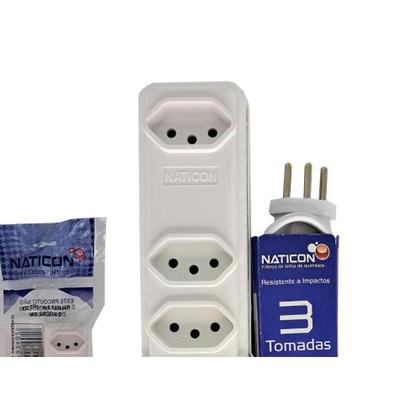 Imagem de Filtro Linha Naticon 3 Tomadas 2P+T Branco
