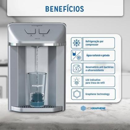 Imagem de Filtro Purificador De Água Gelada Prata Acquabios Ultra Ice