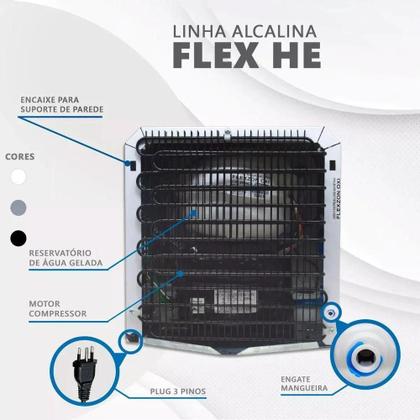 Imagem de Filtro Super Água Alcalina Ph 9,5 Ionizada Gelada Flex He Top Life Cor Branco 220v