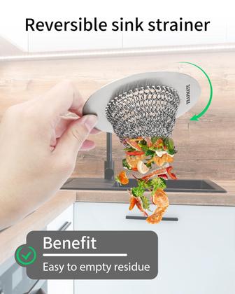 Imagem de Filtros de drenagem de pia de cozinha de aço inoxidável TRAPMATE de 4 peças