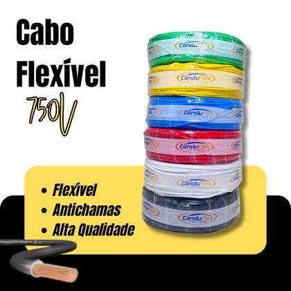 Imagem de Fio 6mm 100m Eletrico Flexivel Com 100mts