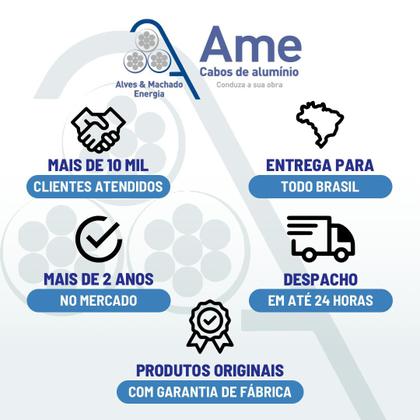 Imagem de Fio Cabo Alumínio Singelo 10mm 01 Via Encapada C/ 100 Metros