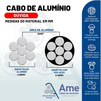Imagem de Fio Cabo De Alumínio Multiplex - Duplex 10mm - Rolo Com 100 Metros