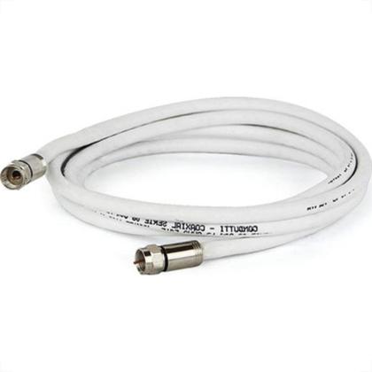 Imagem de Fio Coaxial Kit Rgc06 C/Conec Branco 10Mt