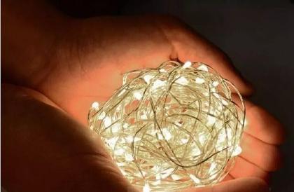 Imagem de Fio Cobre Usb Cordão Luz Fada - 10m 100 Leds Branco Quente