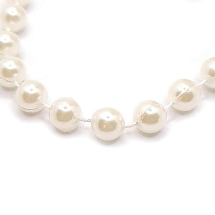 Imagem de Fio Cordão Aljofre Pérola Plástico Creme 8mm 1 Metro 26g