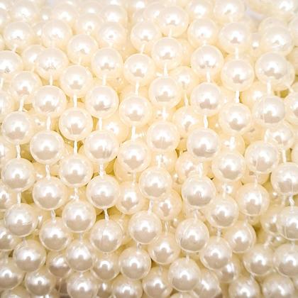 Imagem de Fio Cordão Aljofre Pérola Plástico Creme 8mm 1 Metro 26g